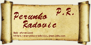 Perunko Radović vizit kartica